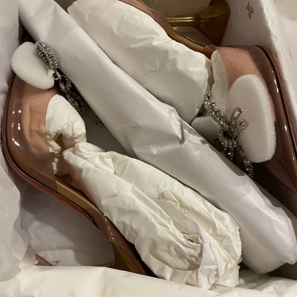 ❌SOLD❌amina Muaddi Rosie Nude Slingback PVC NIB - Picture 14 of 17